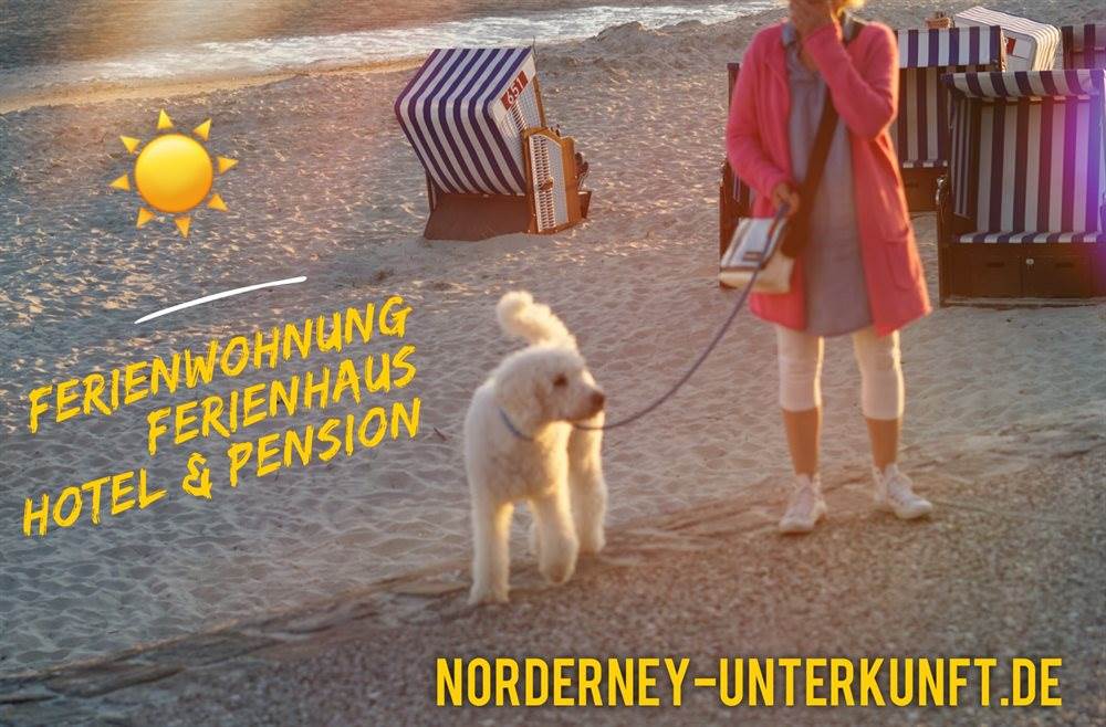 Norderney Unterkunft Banner Frau mit 🐩