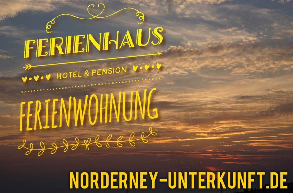 Norderney Unterkunft Banner Sonnenuntergang Himmel