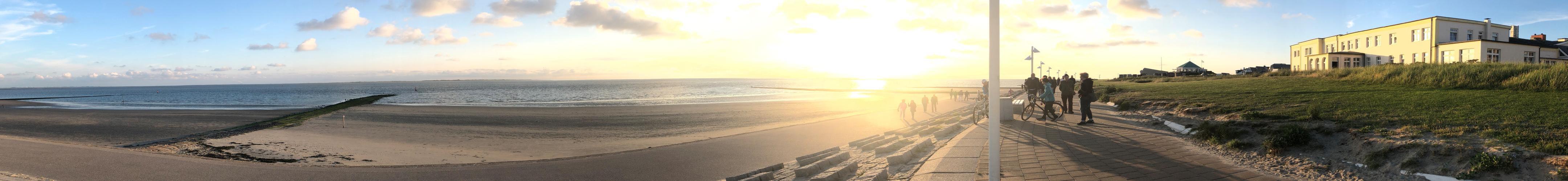 Strandpromenade Norderney Abends Panorama